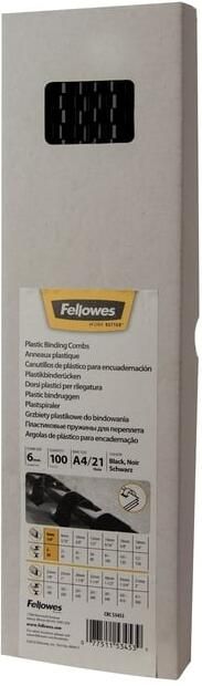Fellowes Bindrug 6mm 21rings A4 zwart 100 stuks - Foto 2