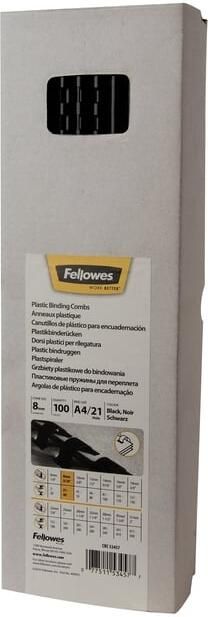 Fellowes Bindrug 8mm 21rings A4 zwart 100 stuks - Foto 2