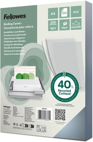 Fellowes Voorblad A4 PVC 200micron recycled 100 stuks - Foto 4