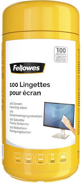 Fellowes Reinigingsdoekjes beeldscherm dispenser 100stuks