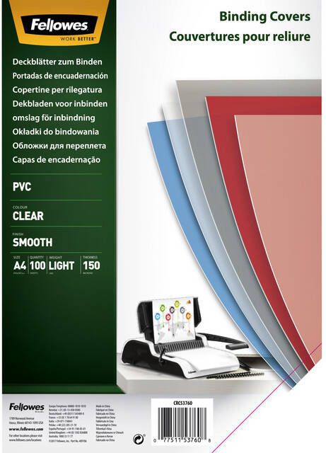 Fellowes Voorblad A4 PVC 150micron 100stuks