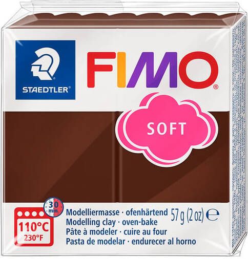 Fimo Staedtler Boetseerklei Fimo soft 57 gram choco