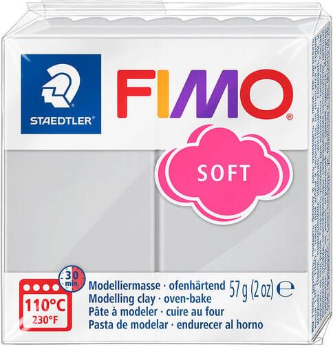 Fimo Staedtler Boetseerklei Fimo soft 57 gram dolfijngrijs