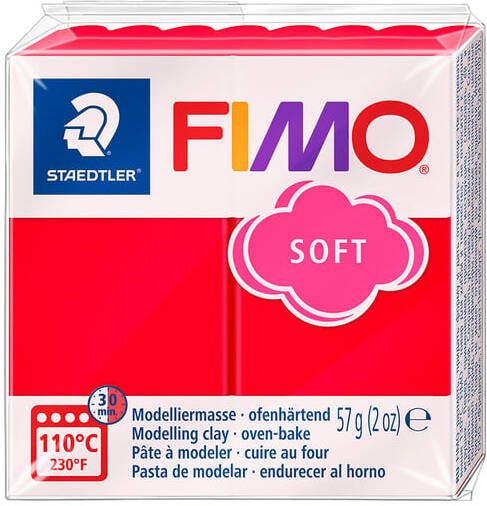 Fimo Staedtler Boetseerklei Fimo soft 57 gram Indisch rood