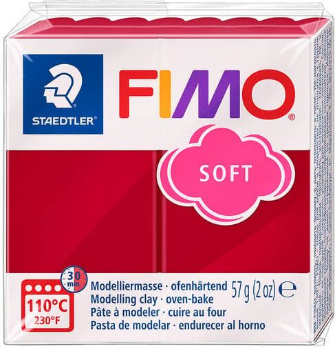 Fimo Staedtler Boetseerklei Fimo soft 57 gram kersrood