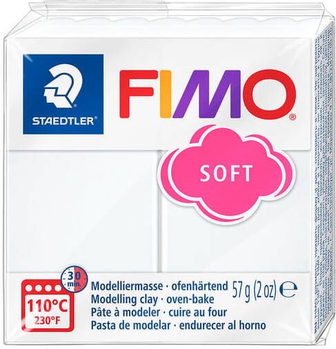 Fimo Staedtler Boetseerklei Fimo soft 57 gram wit