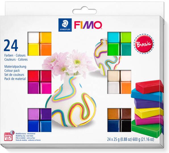 Fimo Staedtler Boetseerklei Fimo soft set colour pack 24 kleuren