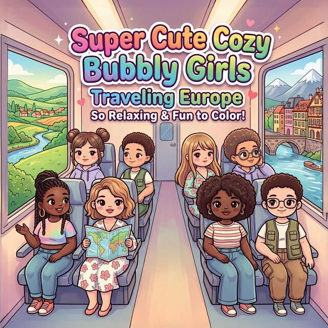 Find It Color Kleurboek Cute Cozy Bubbly Girls Traveling