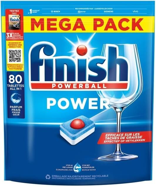 Finish Vaatwastabbletten All-in-one Power Regular 80 stuks
