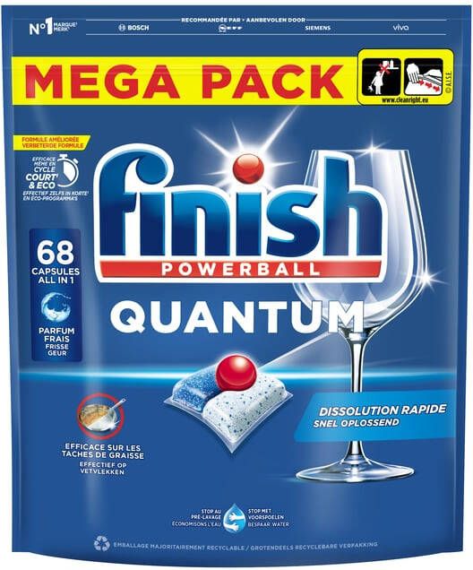 Finish Vaatwastabletten Quantum Regular 68 stuks