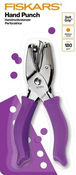 Fiskars Handpuncher M circle 1 8"met SoftGrip paars