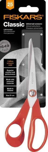 Fiskars Schaar Classic universeel 21cm links rood