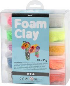 Foam Clay Klei basic 10 x 35gr 10 kleuren