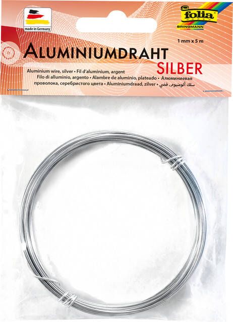 Folia Paper Aluminiumdraad Folia 1mmx5m zilver