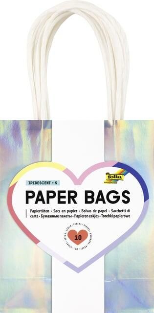 Folia Paper Cadeautas Folia iriserend kraft 12x15x5.5cm 10 stuks