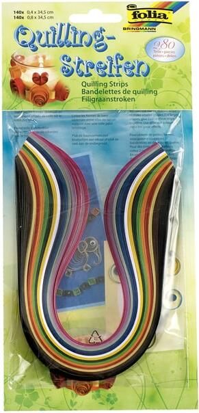 Folia Paper Filigraanstroken Folia 140 stuks 0.4x34.5cm en 140 stuks 0.8x34.5cm assorti kleuren - Foto 3
