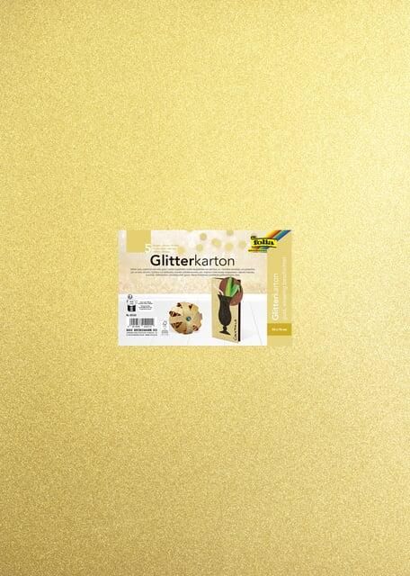 Folia Paper Glitterkarton Folia 50x70cm 300gr 5 vel goud