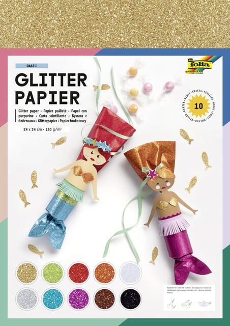 Folia Paper Glitterpapier Folia 1-zijdig 24x34cm 170gr 10 vel assorti - Foto 2