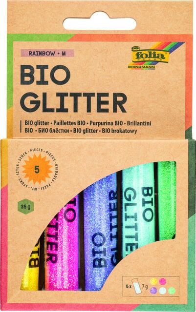 Folia Paper Glitterpoeder Bio Folia Rainbow 7gr 5 kleuren