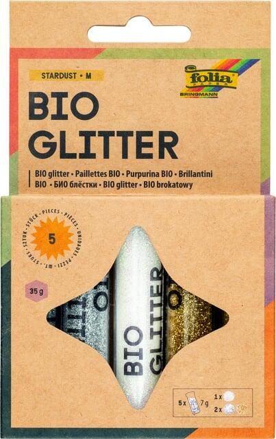 Folia Paper Glitterpoeder Bio Folia Stardust 7gr 5 stuks 3 kleuren
