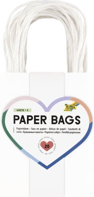 Folia Paper Papieren zakjes met handvat 110g mÂ² 120x150x55mm kraft wit set Ã  20 stuks - Foto 3