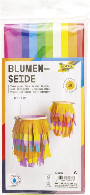 Folia Paper Zijdevloeipapier Folia 50x70cm 20gr assorti 10 vel