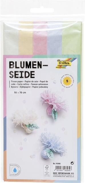 Folia Paper Zijdevloeipapier Folia 50x70cm 20gr iriserend assorti 5 vel - Foto 2