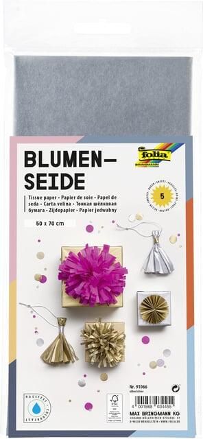 Folia Paper Zijdevloeipapier Folia 50x70cm 20g nr66 zilver set à 5vel - Foto 2