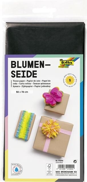 Folia Paper Zijdevloeipapier Folia 50x70cm 20g nr90 zwart set à 5vel - Foto 2