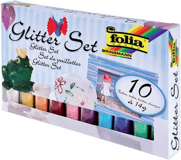 Folia Paper Glitterpoeder Folia blisterà 10x 14gr tube ass