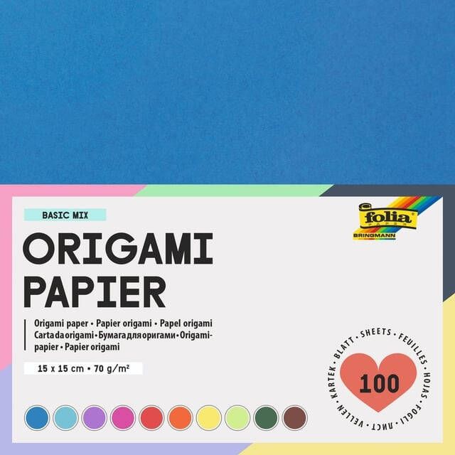 Folia Paper Vouwblaadjes Folia 70g mÂ² 15x15cm assorti pak Ã 100 vel