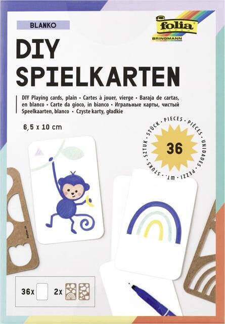 Folia Paper Speelkaarten Folia Blanco 6.5x10cm pak Ã  36 stuks