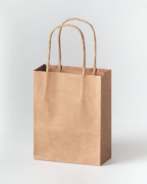 Folia Paper Papieren zakjes met handvat 125g mÂ² 120x150x55mm kraft naturel set Ã  20 stuks