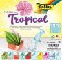 Folia Paper Vouwblaadjes Folia 80gr 15x15cm 50 vel 2-zijdig 10 tropical designs - Thumbnail 2