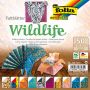 Folia Paper Vouwblaadjes Folia 80gr 15x15cm 50 vel 2-zijdig 10 wildlife designs - Thumbnail 2