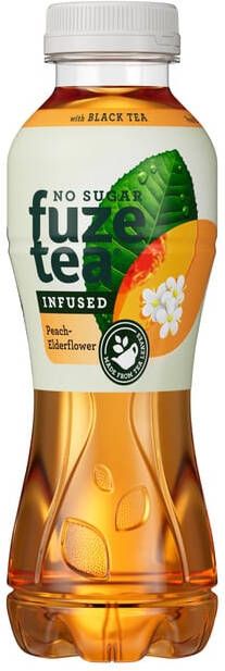 Fuze Tea Frisdrank peach elderflower suikervrij fles 400ml