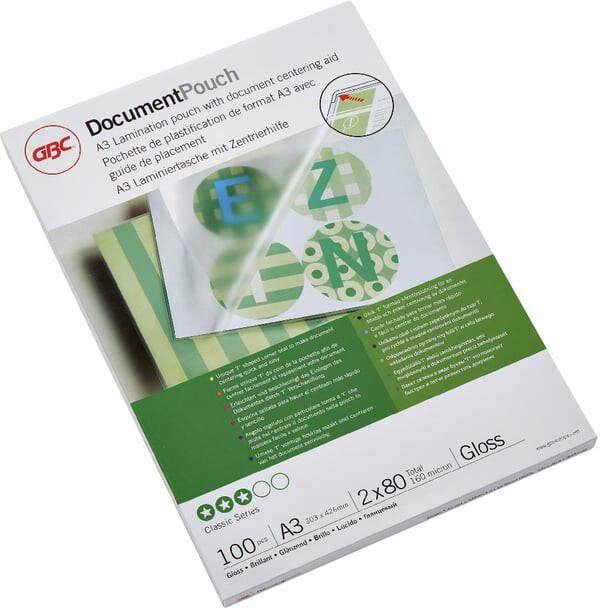 GBC Document lamineerhoes ft A3 160 micron (2 x 80 micron) pak van 100 stuks