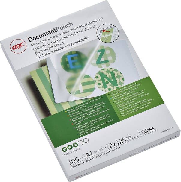 GBC Document lamineerhoes ft A4 250 micron (2 x 125 micron) pak van 100 stuks