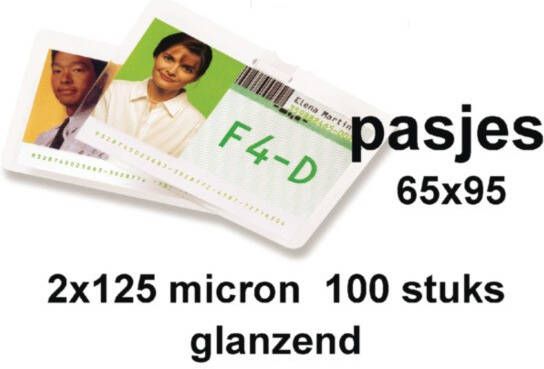 GBC Lamineerhoes overheids card 65x95mm 2x125micron 100stuks