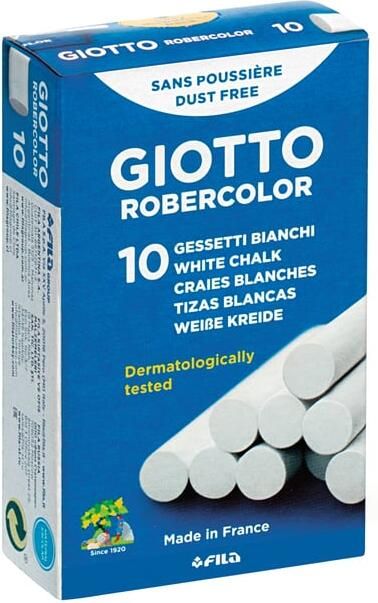 Giotto krijt Robercolor wit doos met 10 krijtjes - Foto 2