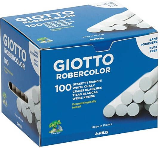 Giotto Schoolbordkrijt wit doos Ã  100 stuks