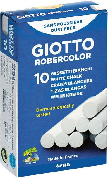Giotto krijt Robercolor wit doos met 10 krijtjes