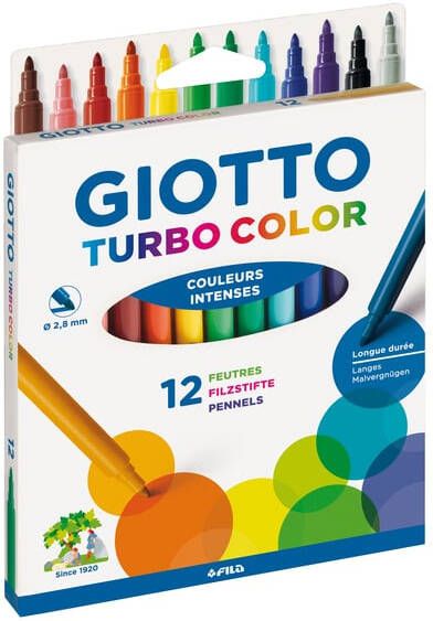 Giotto Viltstift Turbo Color assorti 12 stuks