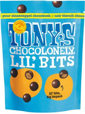 Goedkope Tony's Chocolonely Bestellen Chocolade Tony's Chocolonely Lil'Bits puur chocokoek sinaasappel 120 gram