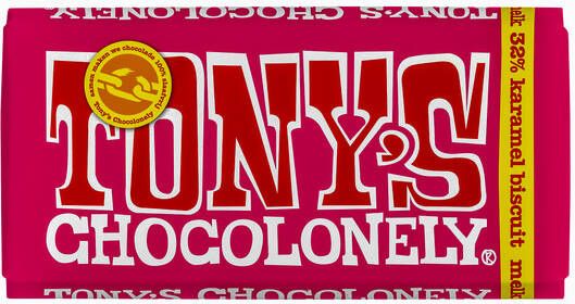 Goedkope Tony's Chocolonely Bestellen Chocolade Tony's Chocolonely Melk karamel biscuit 180gr