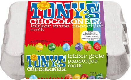 Goedkope Tony's Chocolonely Bestellen Chocolade Tony's Chocolonely paaseitjes doos melk mix 12 stuks