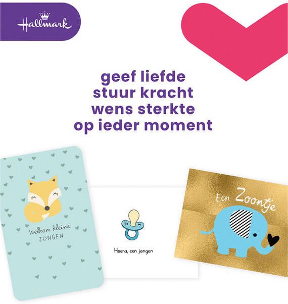 Hallmark navulset wenskaarten geboorte zoon pak van 6 stuks