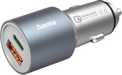 Hama Autolader 1x USB-C 1x USB-A 38W metaal