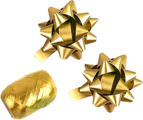 Haza Cadeaulint Polyband en 2 rozetten goud