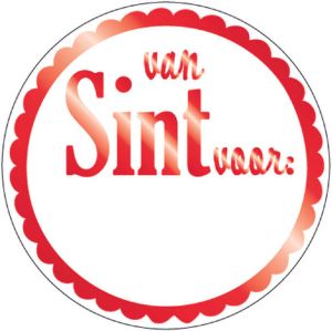 Haza Stickers van Sint voor rond rood wit doos Ã  1000 stuks